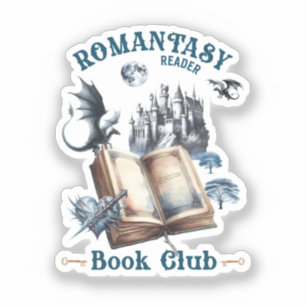 Romantiek Lezer Dragon Book Club Castle Sticker