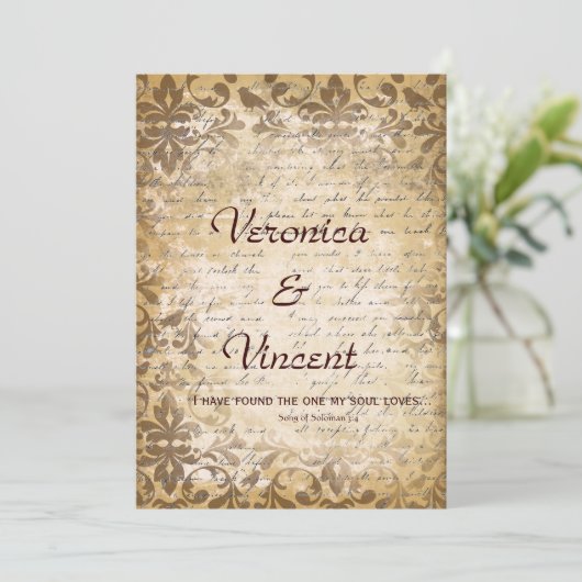  romantiek met Bijbelvers Trouwen Kaart (Staand voorkant)