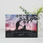 Romantiek onder de blauwe rode maan wegliepen kaart (Staand voorkant)