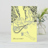 ROMANTIEK / ROMANTISCHE GELIEFDE ZWART GELE TROUWP KAART (Staand voorkant)