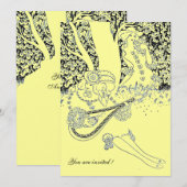 ROMANTIEK / ROMANTISCHE GELIEFDE ZWART GELE TROUWP KAART (Voorkant / Achterkant)