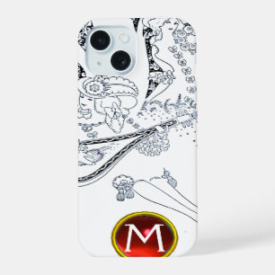 ROMANTIEK /ROMANTISCHE GELIEFDE ZWART WIT ROOD MON iPhone 15 HOESJE