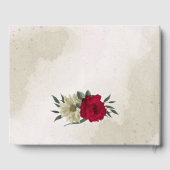 Romantiek rood & bleek geel bloemen bruiloft gastenboek (Achterkant)