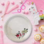 Romantiek rood & bleek geel papieren bordje (Feest)