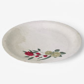 Romantiek rood & bleek geel papieren bordje (Gekanteld)