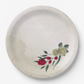 Romantiek rood & bleek geel papieren bordje (Voorkant)