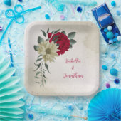 Romantiek rood & bleek geel papieren bordje (Feest)