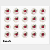 Romantiek rood & bleek geel ronde sticker (Vel)