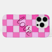 Romantiek Roze Geweven Tegels met Liefde Case-Mate iPhone Case (Achterkant (horizontaal))