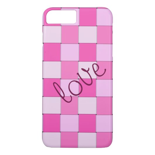 Romantiek Roze Geweven Tegels met Liefde Case-Mate iPhone Case (Achterkant)