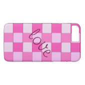 Romantiek Roze Geweven Tegels met Liefde Case-Mate iPhone Case (Achterkant (Horizontaal))