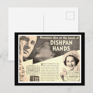 Romantiek sterft aan de aanraking van AFWASSERHAND Briefkaart