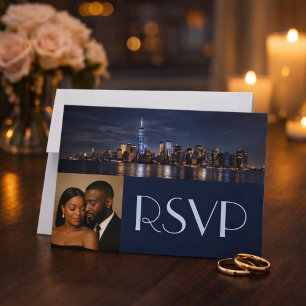Romantiek, Stijl, en Magie van New York City RSVP Kaart