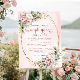 Romantiek Stof Roze Bloemstuk Onplugged Ceremonieb Poster