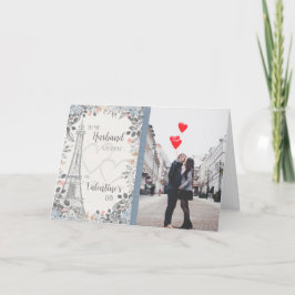 Romantiek voor de Eiffeltoren van de Husband-Valen Feestdagen Kaart
