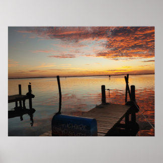 Romantieke Baai Zonsondergang Poster