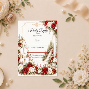 Romantieke Cello Trap Elegantie Bruiloft RSVP Kaartje