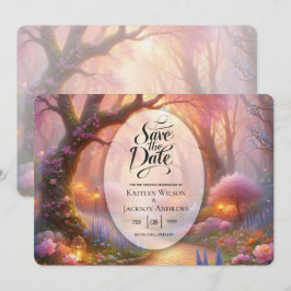 Romantieke Pastelkleurige Tuinpaden Lantaarn Bruil Save The Date