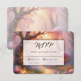 Romantieke Pasteltuin Pad Lantaarn Bruiloft RSVP Kaartje