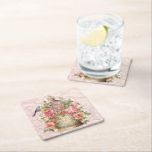 Romantieke vintage waterverf bloemkooi  kartonnen onderzetters (Insitu)