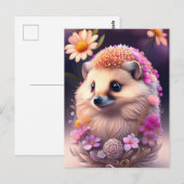 Romantik Igel mit Blumen Briefkaart (Voorkant / Achterkant)