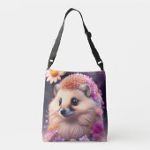 Romantik Igel mit Blumen Crossbody Tas (Achterkant)
