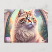 Romantik Katze mit Blumen Briefkaart (Achterkant)