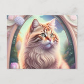 Romantik Katze mit Blumen Briefkaart (Voorkant)