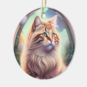 Romantik Katze mit Blumen Keramisch Ornament (Links)