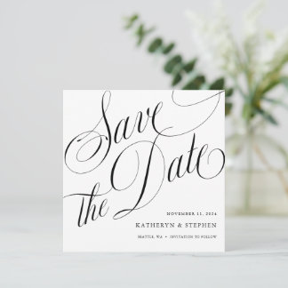 Romantique en legant Save the Date Kaart Square