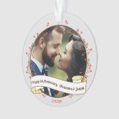 Romantisch 1e jubileum decoratieve foto lijst ornament (voorkant)