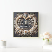 Romantisch 1e Jubileum papieren hart Vierkante Klok (Huis)