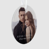 Romantisch 2-foto Aangepaste kerst ornament (voorkant)