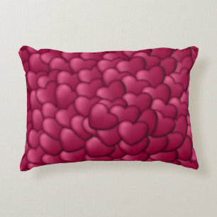 Romantisch 3D rood hartjes patroon-32322 Accent Kussen