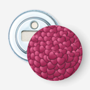 Romantisch 3D rood hartjes patroon-32322 Button Flesopener