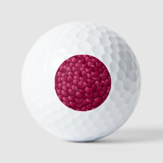 Romantisch 3D rood hartjes patroon-32322 Golfballen (Voorkant)