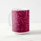 Romantisch 3D rood hartjes patroon-32322 Koffiemok (Voorkant links)