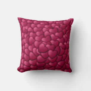 Romantisch 3D rood hartjes patroon-32322 Kussen