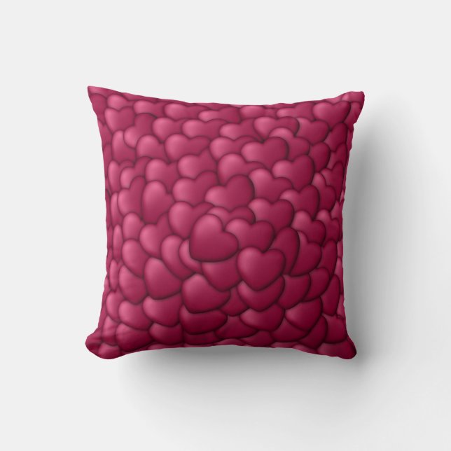 Romantisch 3D rood hartjes patroon-32322 Kussen (Voorkant)
