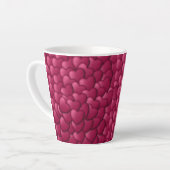 Romantisch 3D rood hartjes patroon-32322 Latte Mok (Linkerhoek)