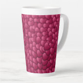 Romantisch 3D rood hartjes patroon-32322 Latte Mok (Rechterhoek)
