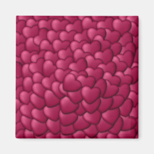 Romantisch 3D rood hartjes patroon-32322 Magneet