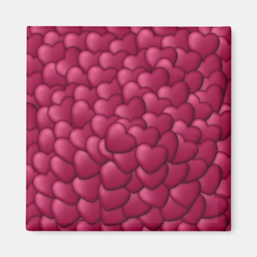 Romantisch 3D rood hartjes patroon-32322 Magneet (Voorkant)