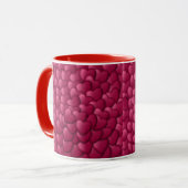 Romantisch 3D rood hartjes patroon-32322 Mok (Voorkant links)