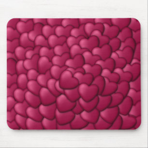 Romantisch 3D rood hartjes patroon-32322 Muismat