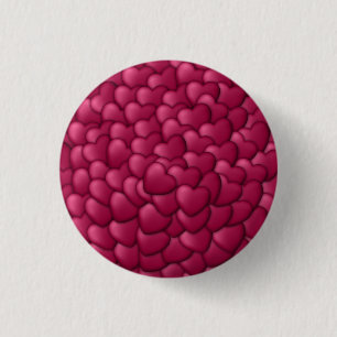 Romantisch 3D rood hartjes patroon-32322 Ronde Button 3,2 Cm