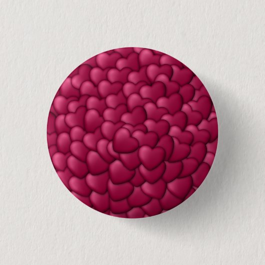 Romantisch 3D rood hartjes patroon-32322 Ronde Button 3,2 Cm (Voorkant)