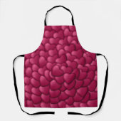 Romantisch 3D rood hartjes patroon-32322 Schort (Voorkant)