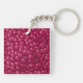 Romantisch 3D rood hartjes patroon-32322 Sleutelhanger (Achterkant)