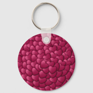 Romantisch 3D rood hartjes patroon-32322 Sleutelhanger